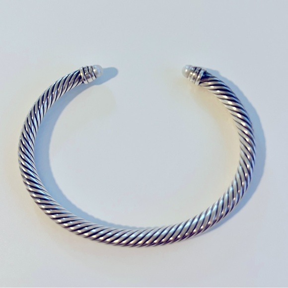 4mm David Yurman Classic Cable Bracelet with Pearls and Diamonds - Picture 2 of 3